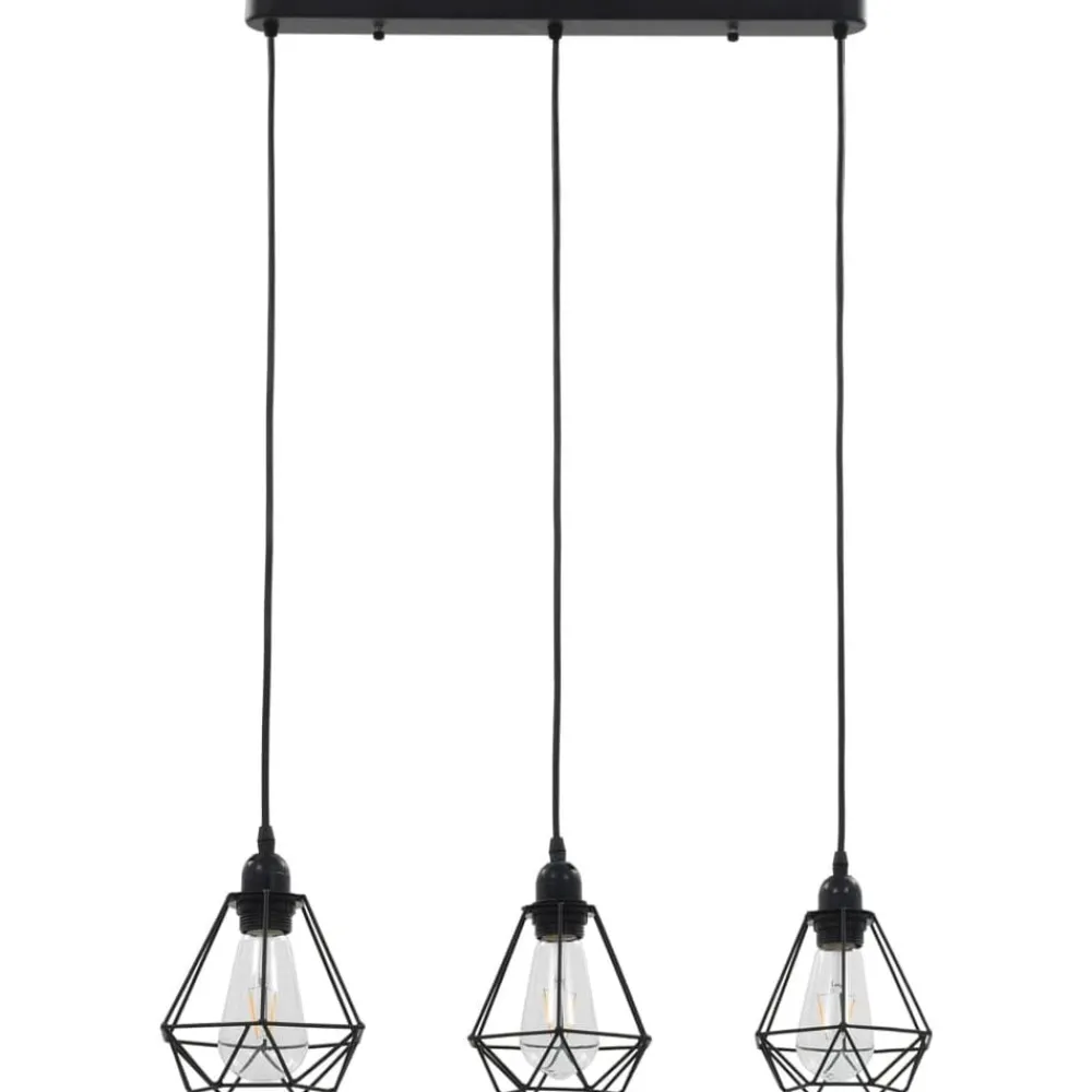 Plafondlamp met diamantvormig 3xE27 zwart>vidaXL Discount