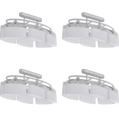 Verlichting*vidaXL Plafondlamp met ellipsvormige glazen kappen 4 st E14