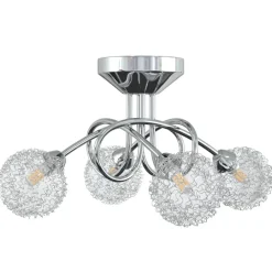 Plafondlamp met gaasdraad kappen voor 4 x G9 LED>vidaXL New