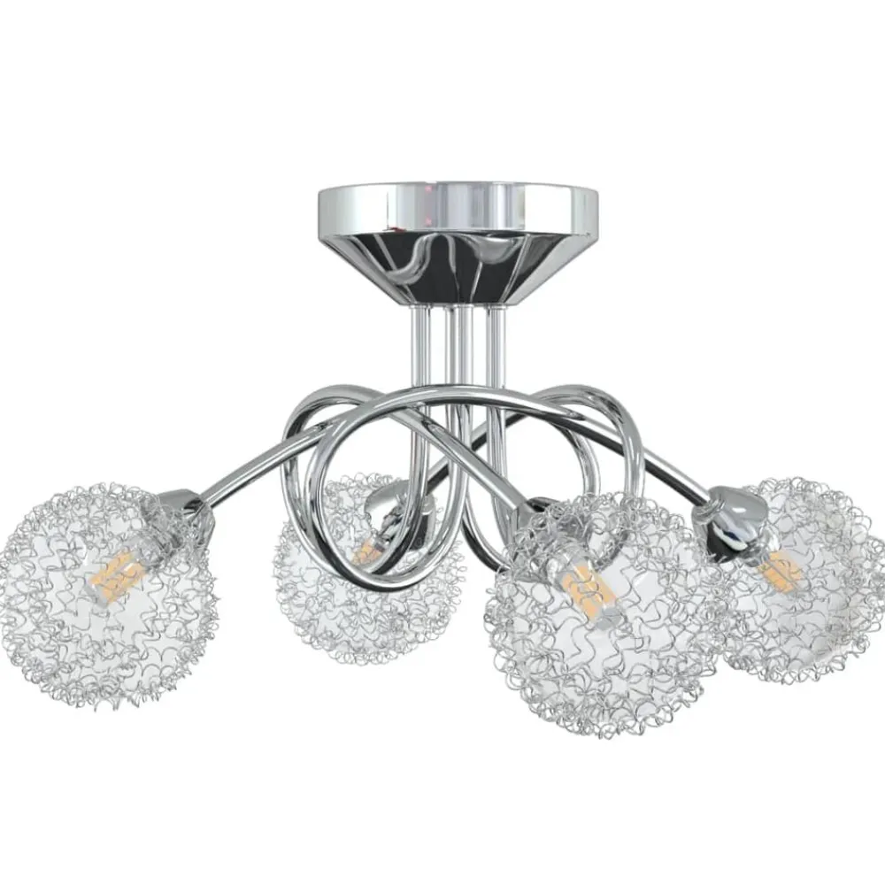 Plafondlamp met gaasdraad kappen voor 4 x G9 LED>vidaXL New
