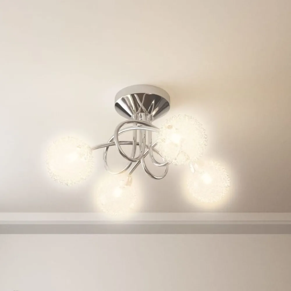 Plafondlamp met gaasdraad kappen voor 4 x G9 LED>vidaXL New