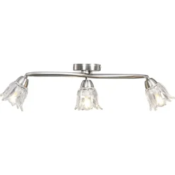 Verlichting*vidaXL Plafondlamp met glazen tulpvormige kappen 3xE14 transparant