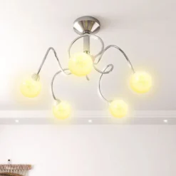 Plafondlamp met glasbollen rond 5xG9><noscript><img width=