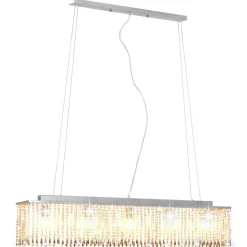 Plafondlamp met kristallen kralen 104 cm zilverkleurig>vidaXL Best