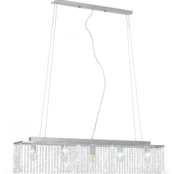 Plafondlamp met kristallen kralen 104 cm zilverkleurig><noscript><img width=