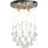 Plafondlamp met kristallen kralen rond 3xG9 zilverkleurig>vidaXL New