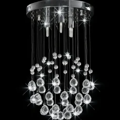 Plafondlamp met kristallen kralen rond 3xG9 zilverkleurig><noscript><img width=