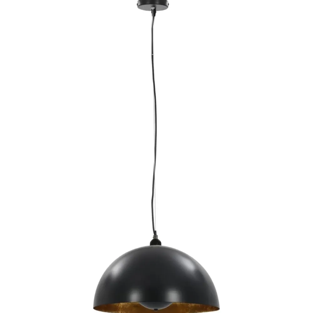 Verlichting*vidaXL Plafondlampen 2 st halfrond E27 40 cm zwart en goudkleurig