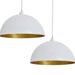 Verlichting*vidaXL Plafondlampen in hoogte verstelbaar halfrond 2 st Wit