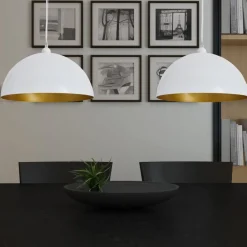 Verlichting*vidaXL Plafondlampen in hoogte verstelbaar halfrond 2 st Wit