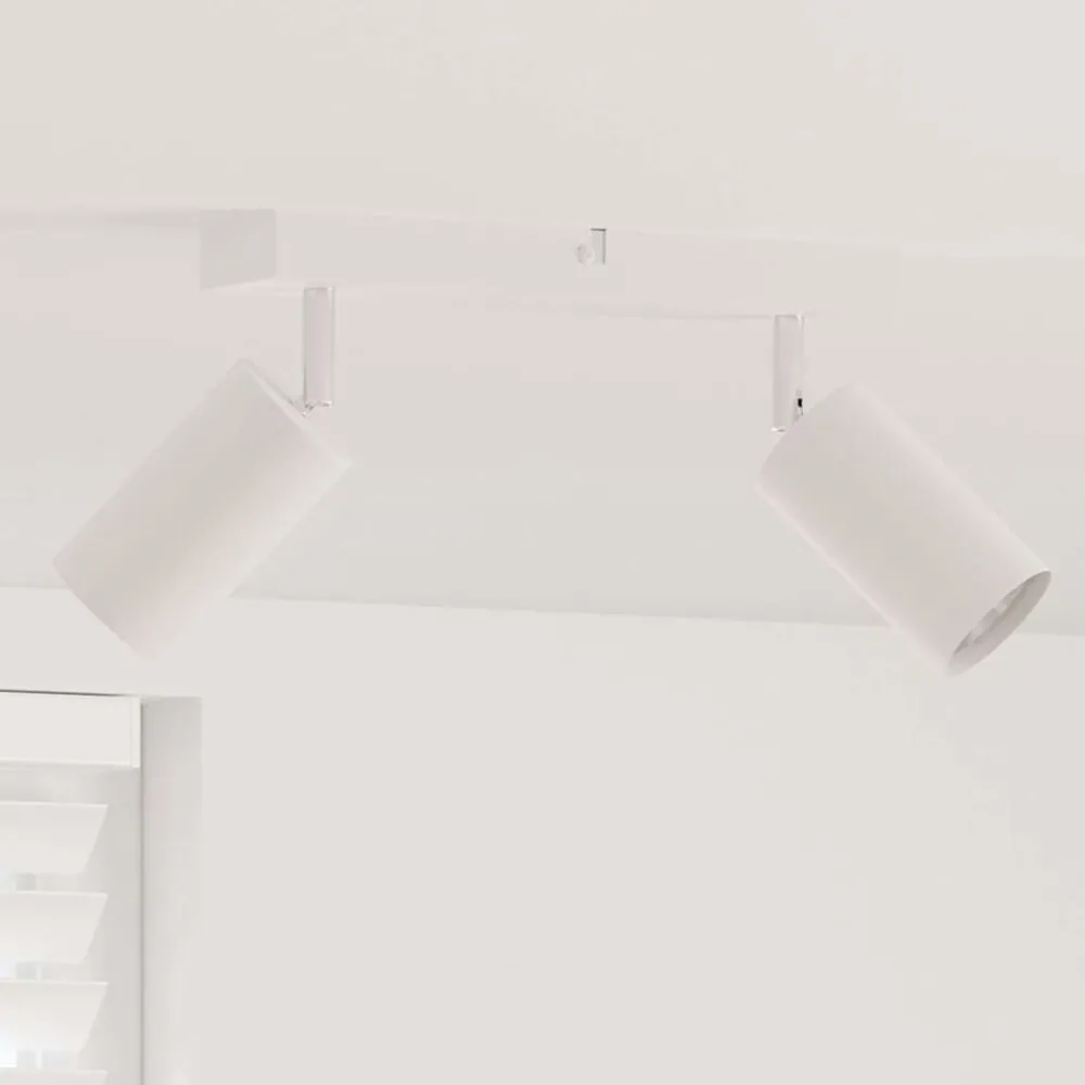 Verlichting*vidaXL Plafondspot met schijnwerpers 26 x 6 x 16 cm Metaal Wit