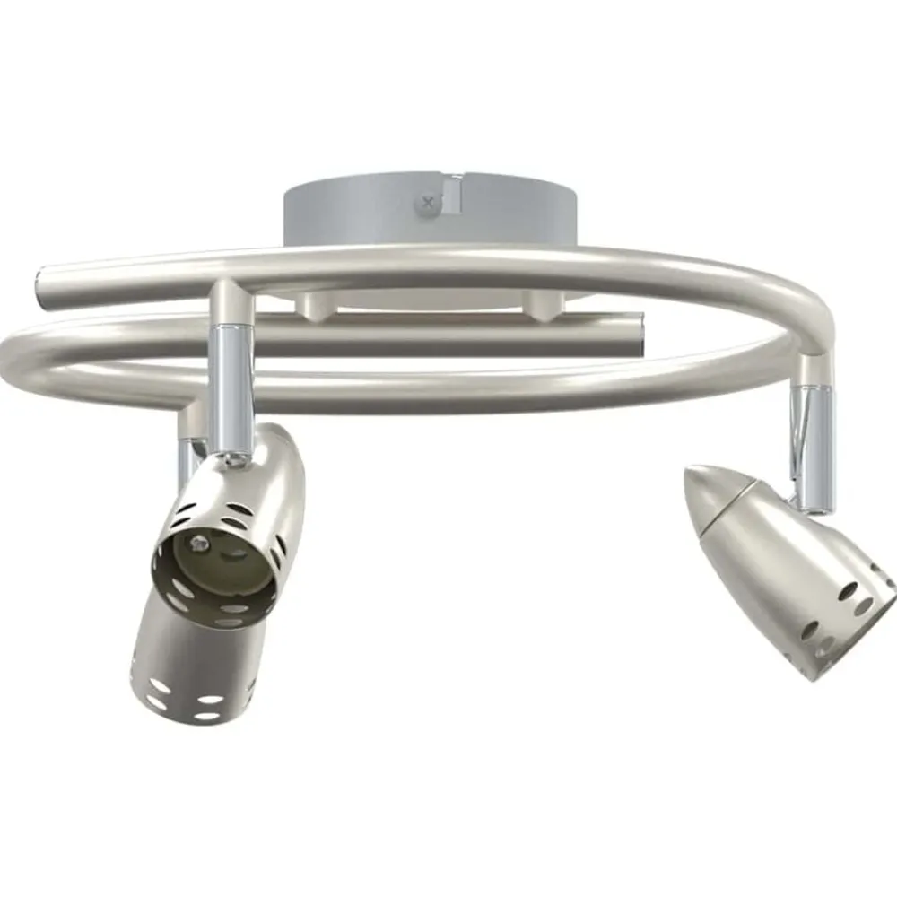Verlichting*vidaXL Plafondspot met schijnwerpers Nikkel 27 x 10 x 12 cm Metaal