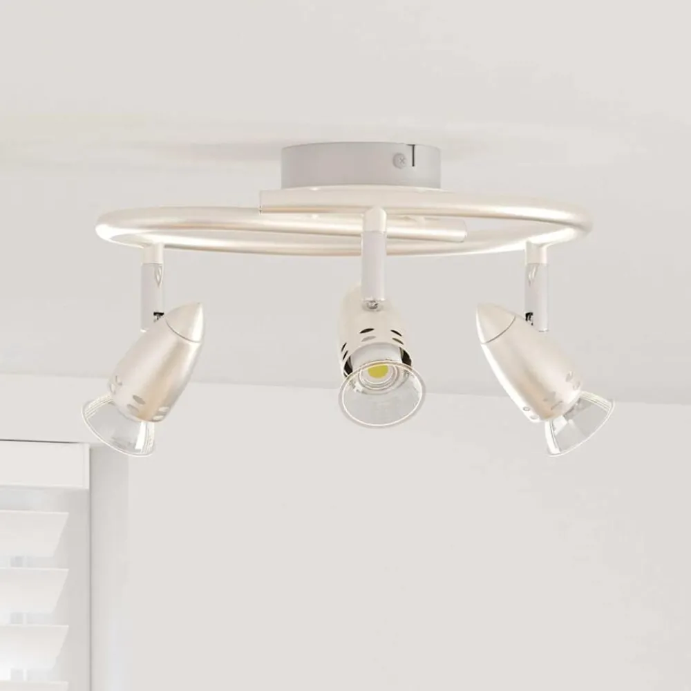 Verlichting*vidaXL Plafondspot met schijnwerpers Nikkel 27 x 10 x 12 cm Metaal