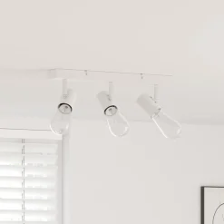 Verlichting*vidaXL Plafondspot met schijnwerpers 38 x 6,5 x 11,5 cm Metaal Wit