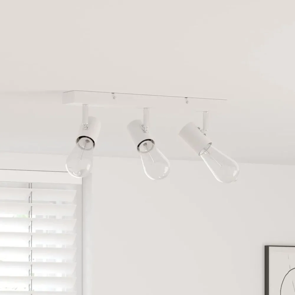 Verlichting*vidaXL Plafondspot met schijnwerpers 38 x 6,5 x 11,5 cm Metaal Wit