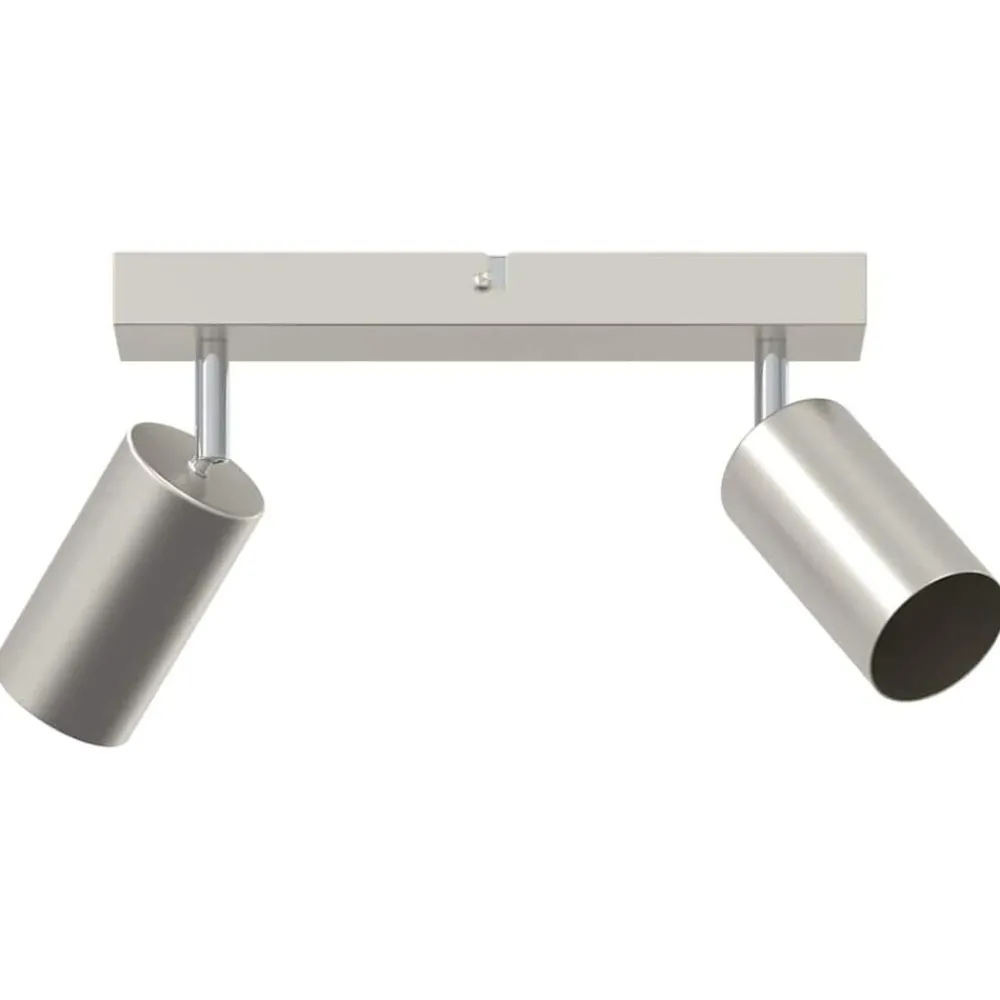 Verlichting*vidaXL Plafondspot met schijnwerpers Nikkel 26 x 6 x 16 cm Metaal Geborsteld nikkel