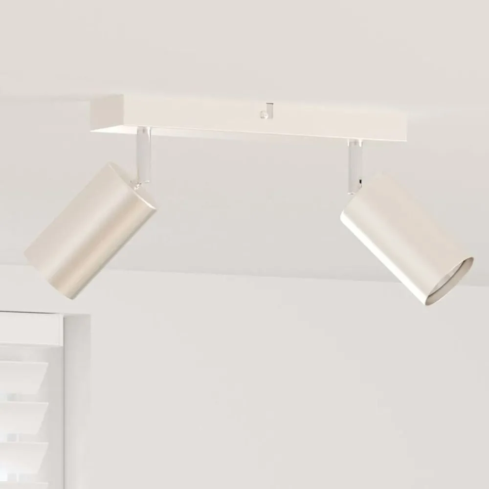Verlichting*vidaXL Plafondspot met schijnwerpers Nikkel 26 x 6 x 16 cm Metaal Geborsteld nikkel