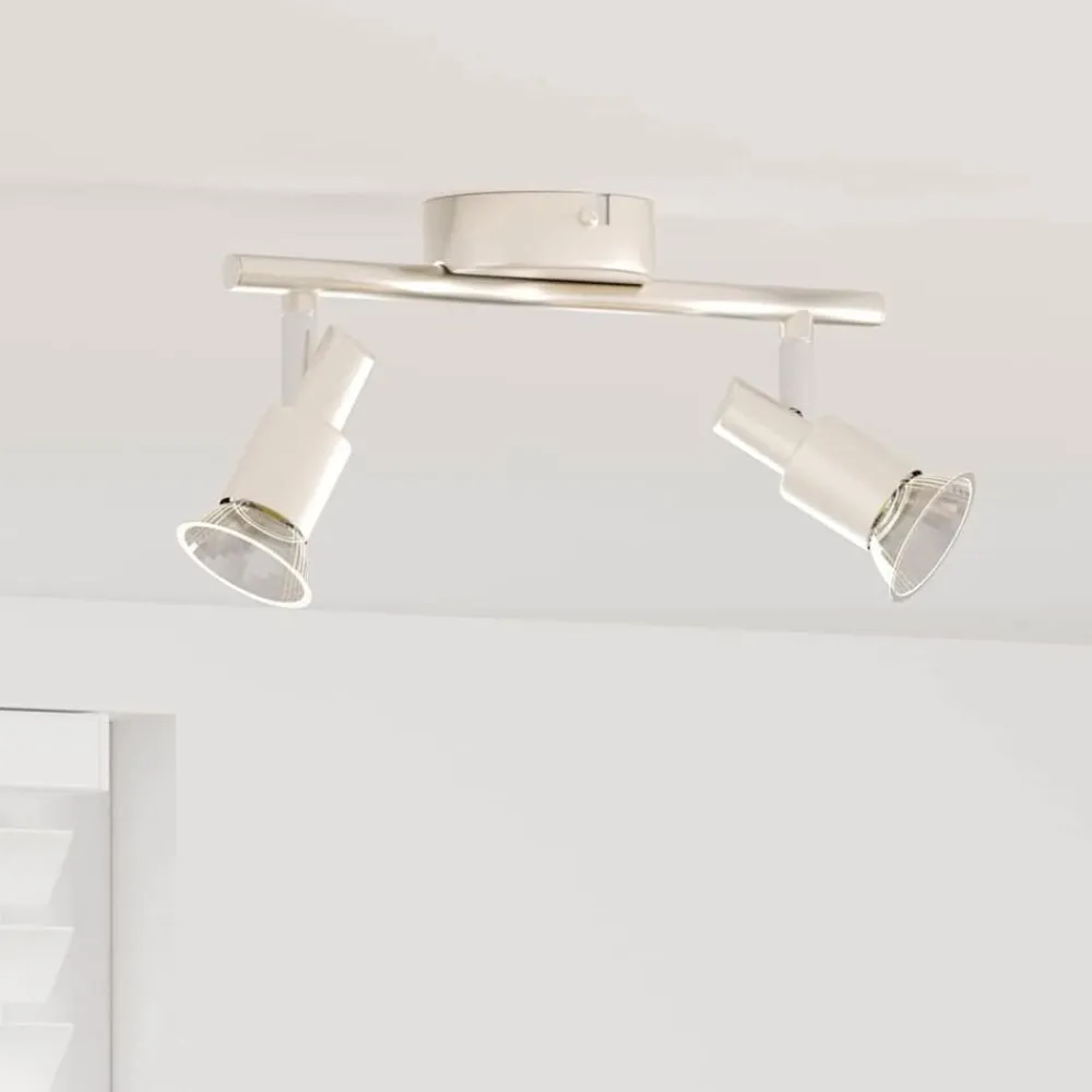Verlichting*vidaXL Plafondspot met schijnwerpers Nikkel 25,5 x 8 x 11 cm Staal