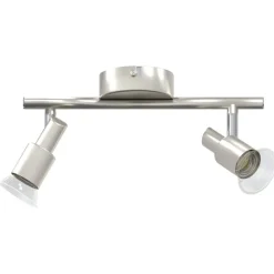Verlichting*vidaXL Plafondspot met schijnwerpers Nikkel 25,5 x 8 x 11 cm Staal