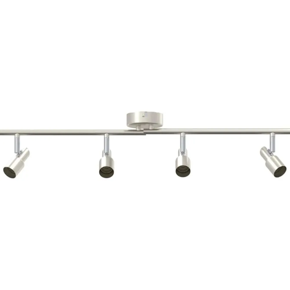 Verlichting*vidaXL Plafondspot met schijnwerpers Nikkel 70 x 9 x 12,5 cm Staal