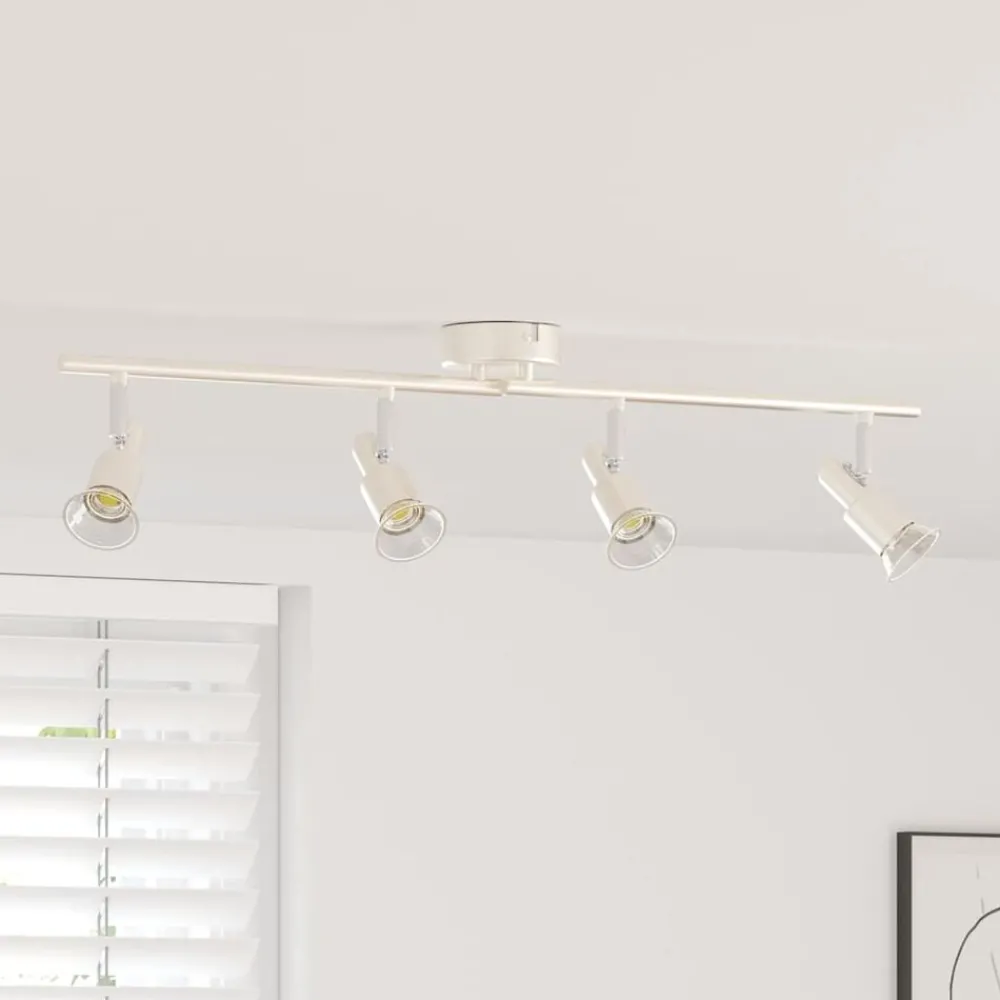 Verlichting*vidaXL Plafondspot met schijnwerpers Nikkel 70 x 9 x 12,5 cm Staal