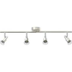 Verlichting*vidaXL Plafondspot met schijnwerpers Nikkel 70 x 9 x 12,5 cm Staal