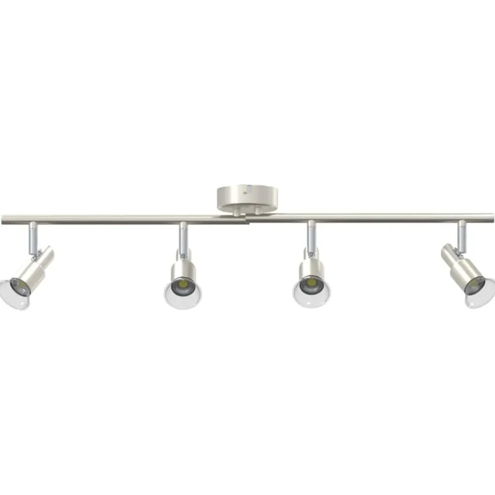 Verlichting*vidaXL Plafondspot met schijnwerpers Nikkel 70 x 9 x 12,5 cm Staal