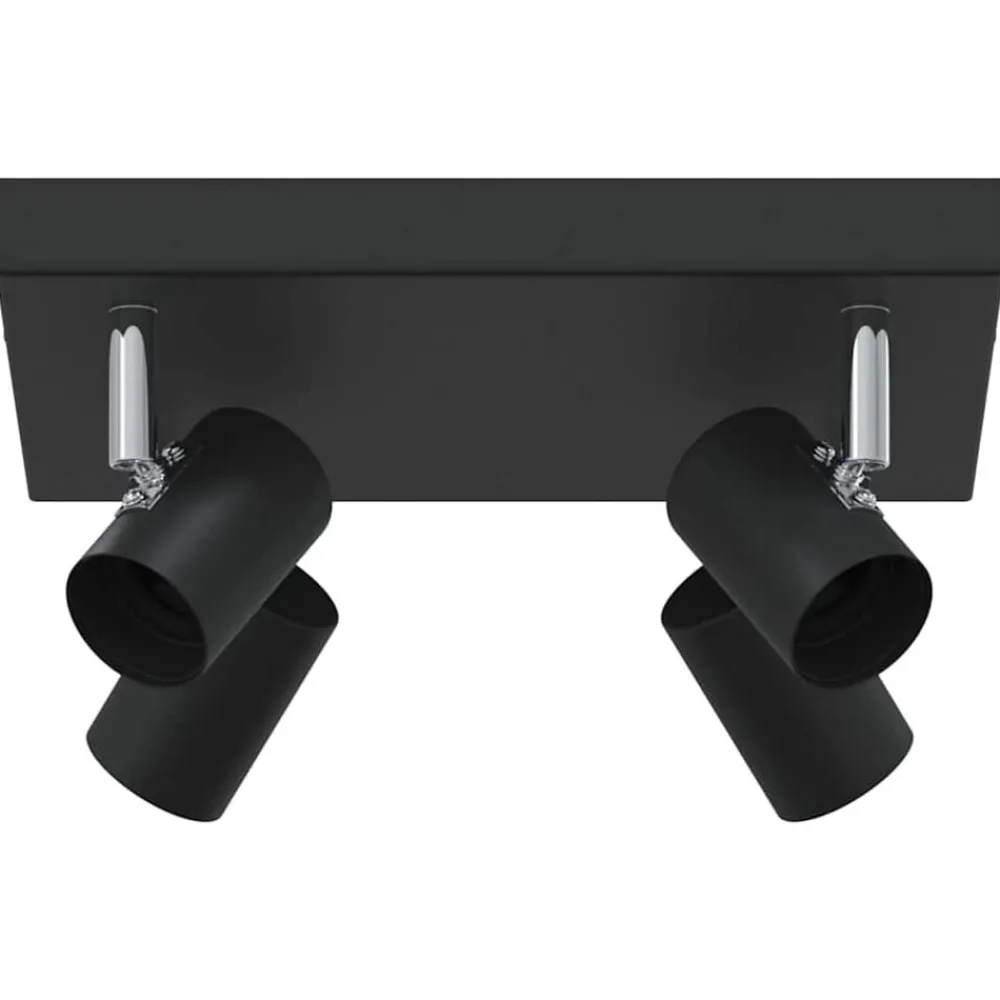 Verlichting*vidaXL Plafondspot met schijnwerpers 26,5 x 26 x 11,5 cm Metaal Zwart