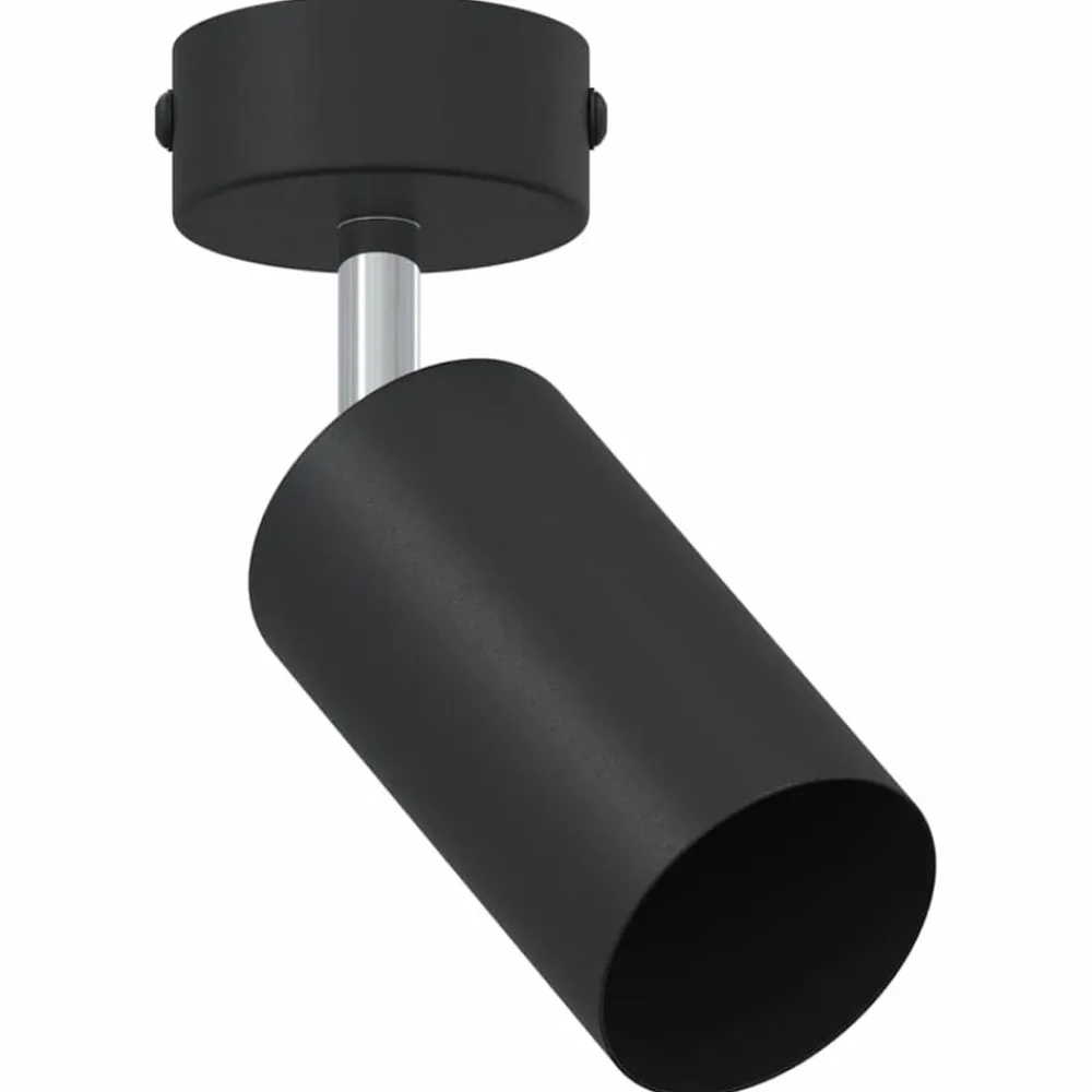 Verlichting*vidaXL Plafondspot met schijnwerpers 6 x 6 x 16 cm Metaal Zwart