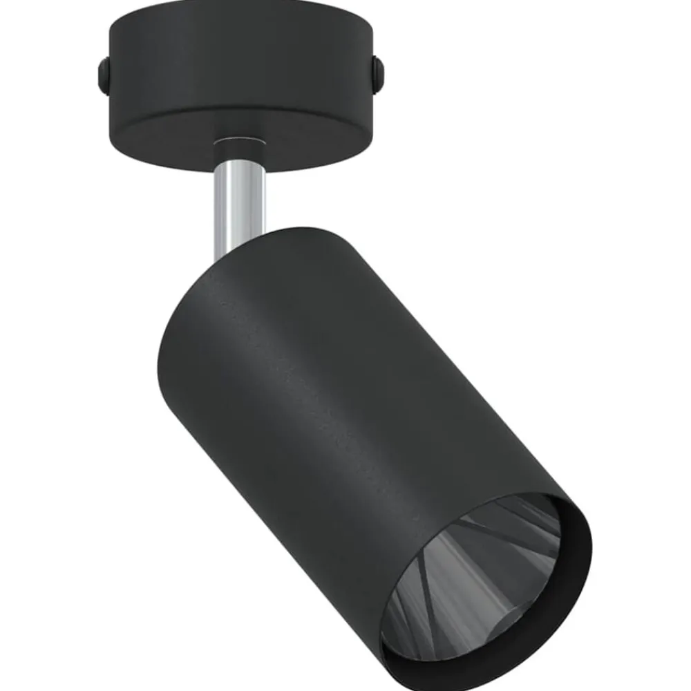 Verlichting*vidaXL Plafondspot met schijnwerpers 6 x 6 x 16 cm Metaal Zwart