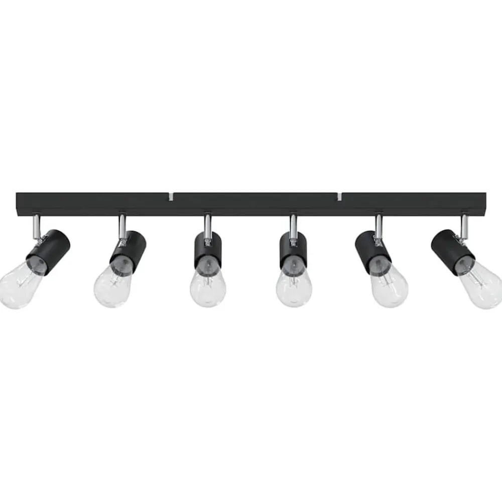 Verlichting*vidaXL Plafondspot met schijnwerpers 73 x 6,5 x 11,5 cm Metaal Zwart