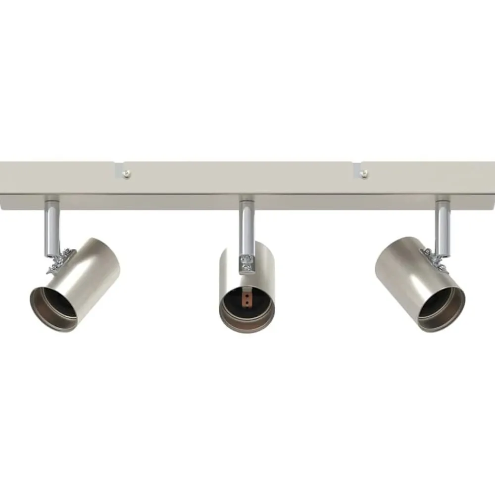 Verlichting*vidaXL Plafondspot met schijnwerpers Nikkel 38 x 6,5 x 11,5 cm Metaal Borstelkoper