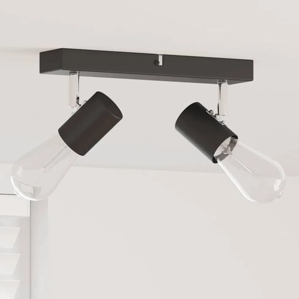 Verlichting*vidaXL Plafondspot met schijnwerpers 26 x 6,5 x 11,5 cm Metaal Zwart