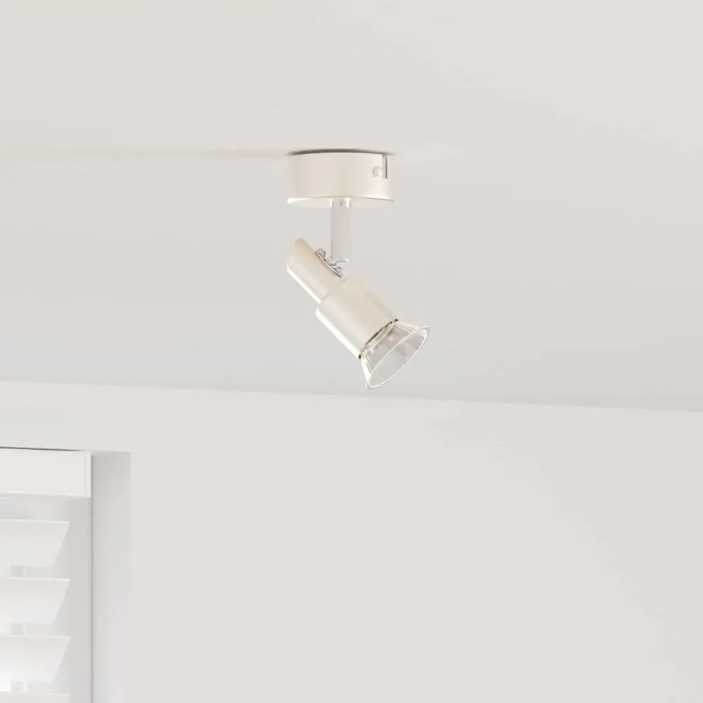 Verlichting*vidaXL Plafondspot met schijnwerpers Nikkel 8 x 8 x 10,5 cm Staal