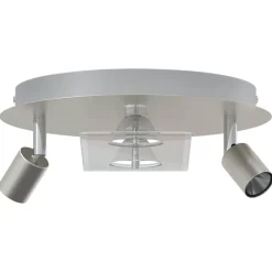 Plafondspot Nikkel 29 x 29 x 11 cm Staal en Glas><noscript><img width=