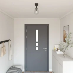Plafondspot Zwart 13 x 13 x 26 cm Glas en Metaal>vidaXL