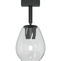 Plafondspot Zwart 13 x 13 x 26 cm Glas en Metaal><noscript><img width=