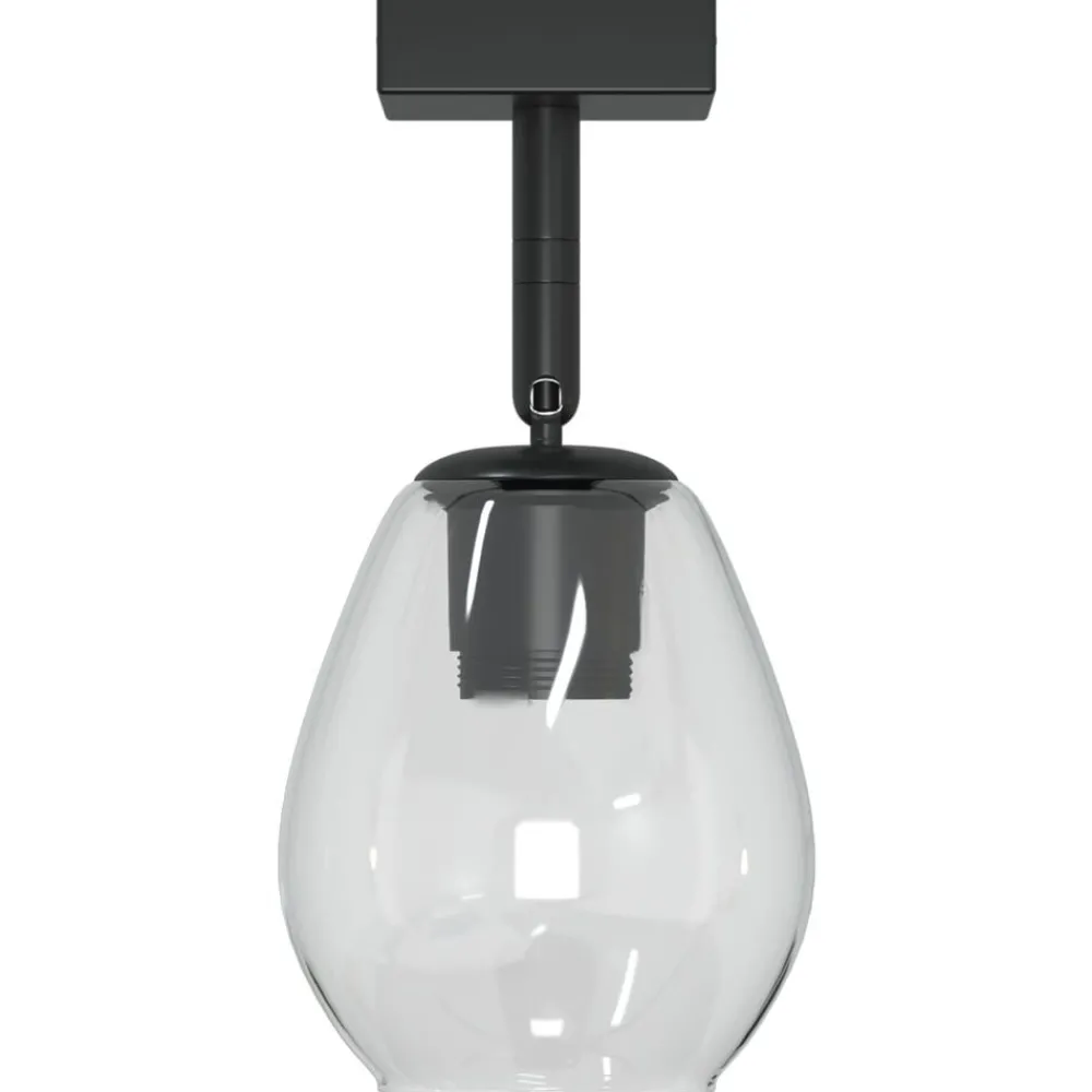 Plafondspot Zwart 13 x 13 x 26 cm Glas en Metaal>vidaXL