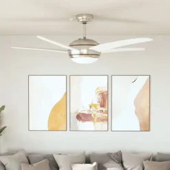 Huishoudelijke Apparaten*vidaXL Plafondventilator met lamp 128 cm Wit