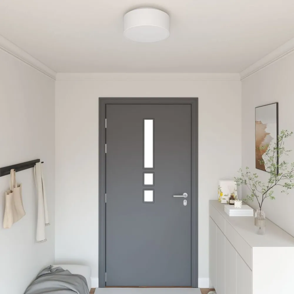 Verlichting*vidaXL Plafonnière met schijnwerpers 30 x 30 x 13,5 cm Stof Wit