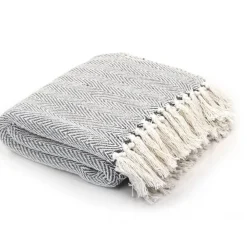 Plaid visgraat 125x150 cm katoen>vidaXL Discount