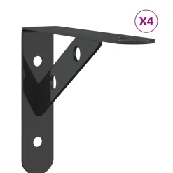 Plankdragers 4 st 15x2,5x11,5 cm roestvrijstaal>vidaXL Discount