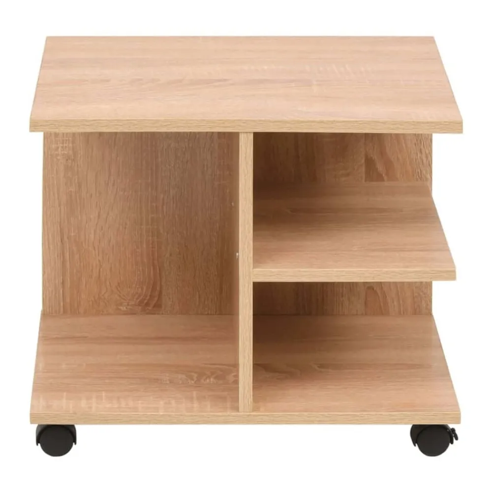 Boekenkasten & Wandplanken*vidaXL Plankenkast verrijdbaar 50x35x42 cm kleur Eiken