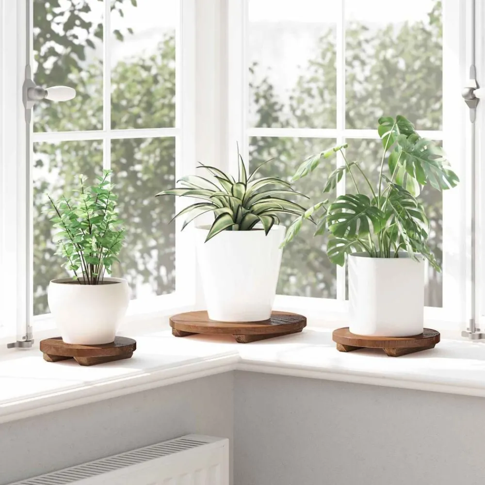 Tuin & Gazon*vidaXL Plant Stool 3 pcs Bruin Mahoniehout