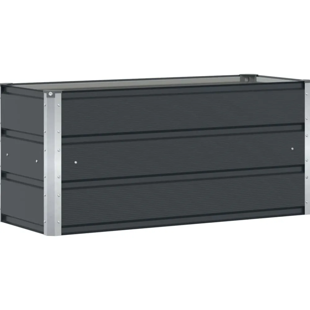 Tuin & Gazon*vidaXL Plantenbak 100 x 40 x 45 cm Staal Antraciet
