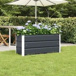 Tuin & Gazon*vidaXL Plantenbak 100 x 40 x 45 cm Staal Antraciet