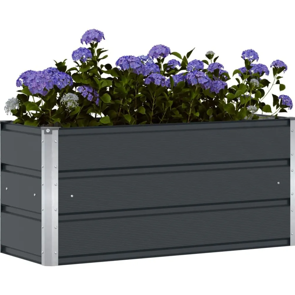 Tuin & Gazon*vidaXL Plantenbak 100 x 40 x 45 cm Staal Antraciet
