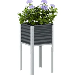 Plantenbak Antraciet 45x45x88 cm Staal>vidaXL Clearance