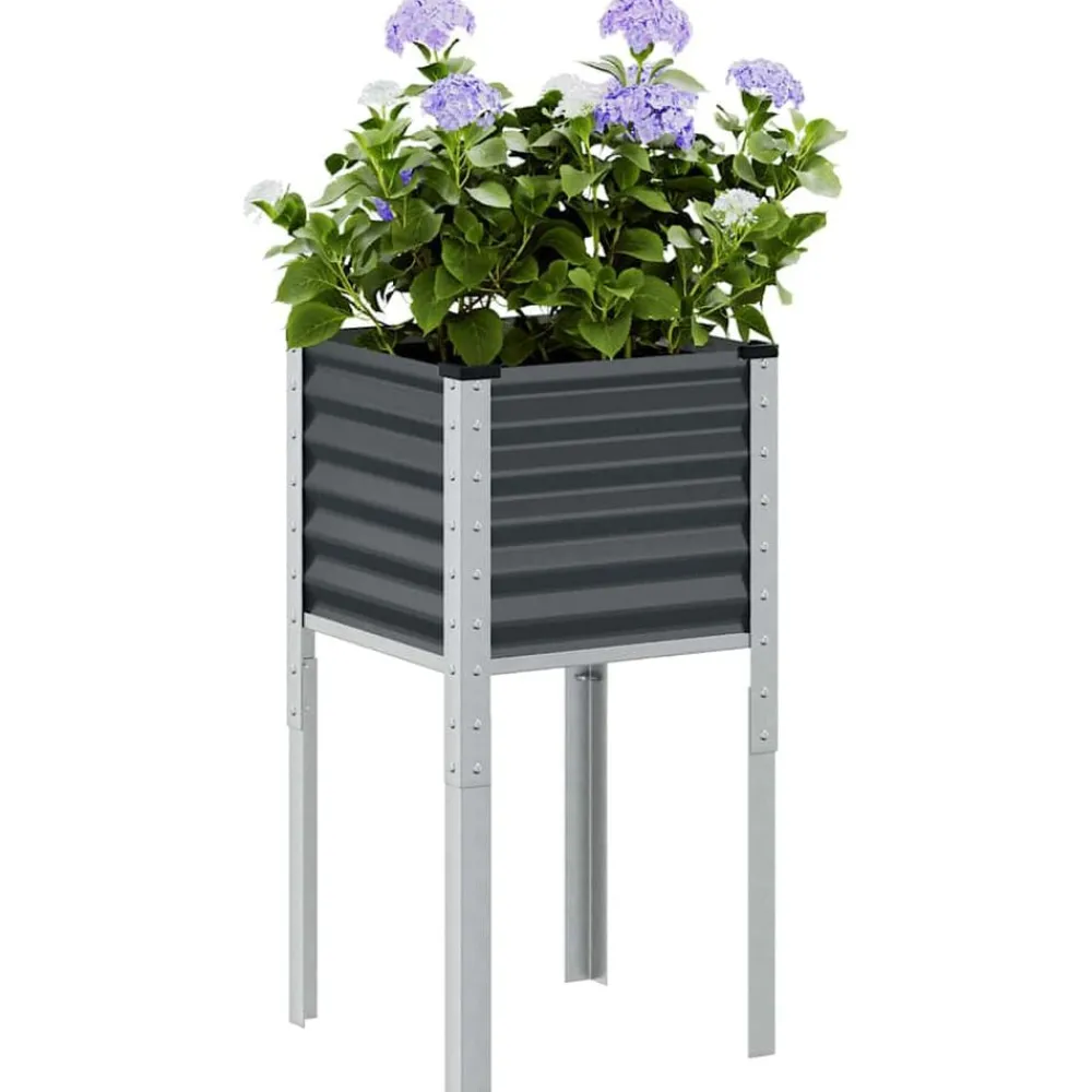 Plantenbak Antraciet 45x45x88 cm Staal>vidaXL Clearance