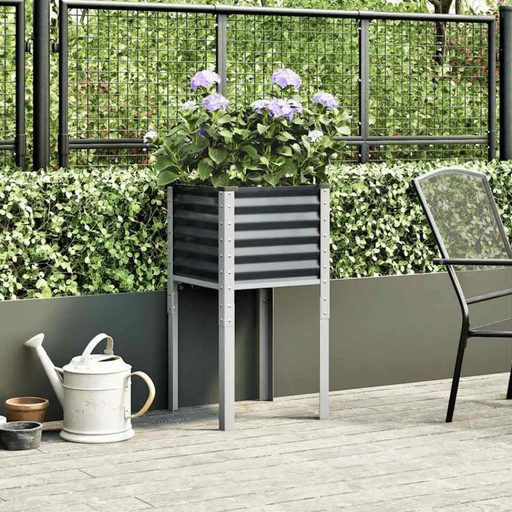 Plantenbak Antraciet 45x45x88 cm Staal>vidaXL Clearance